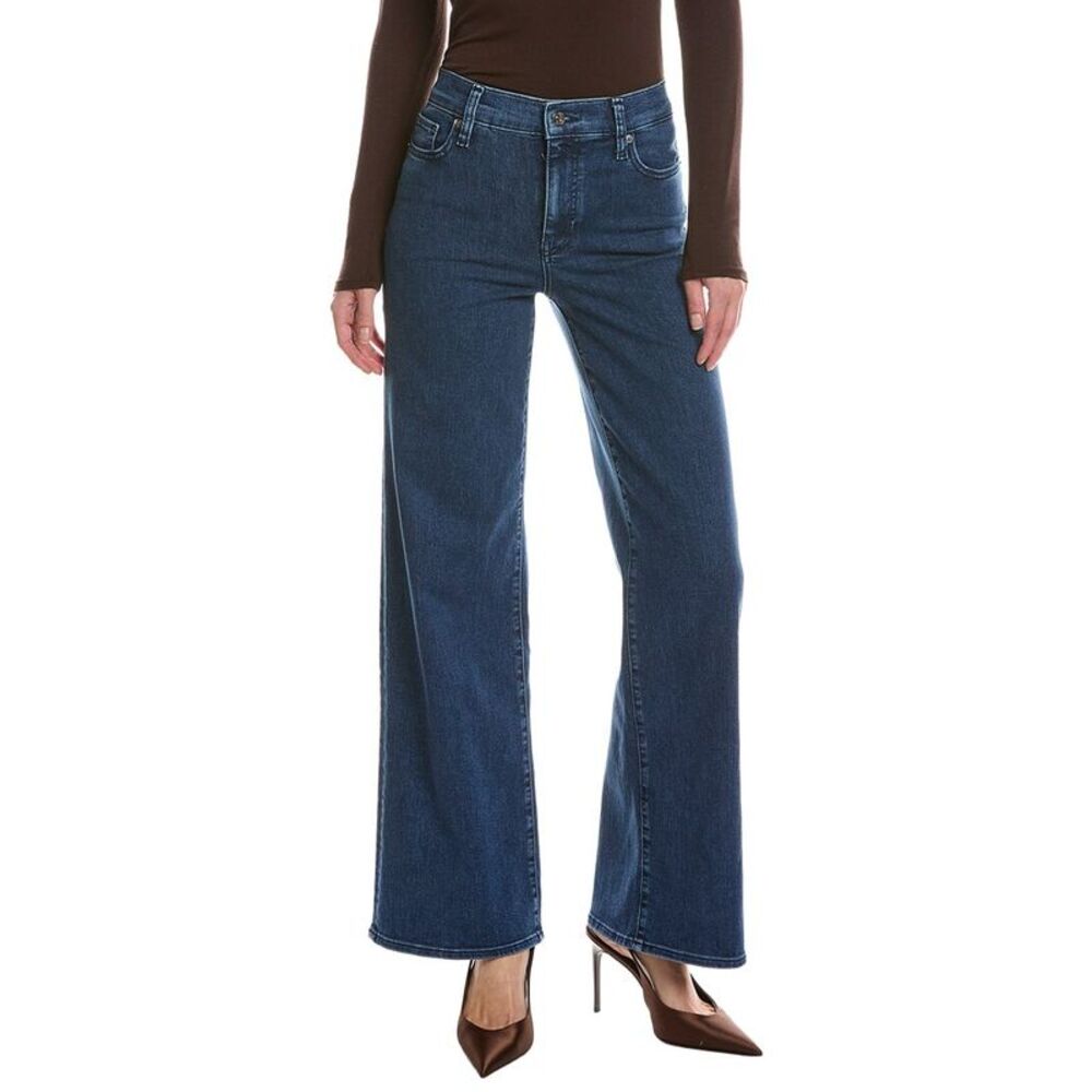 Frame Denim Womens Frame Le Slim Loner Palazzo Jean, Blue